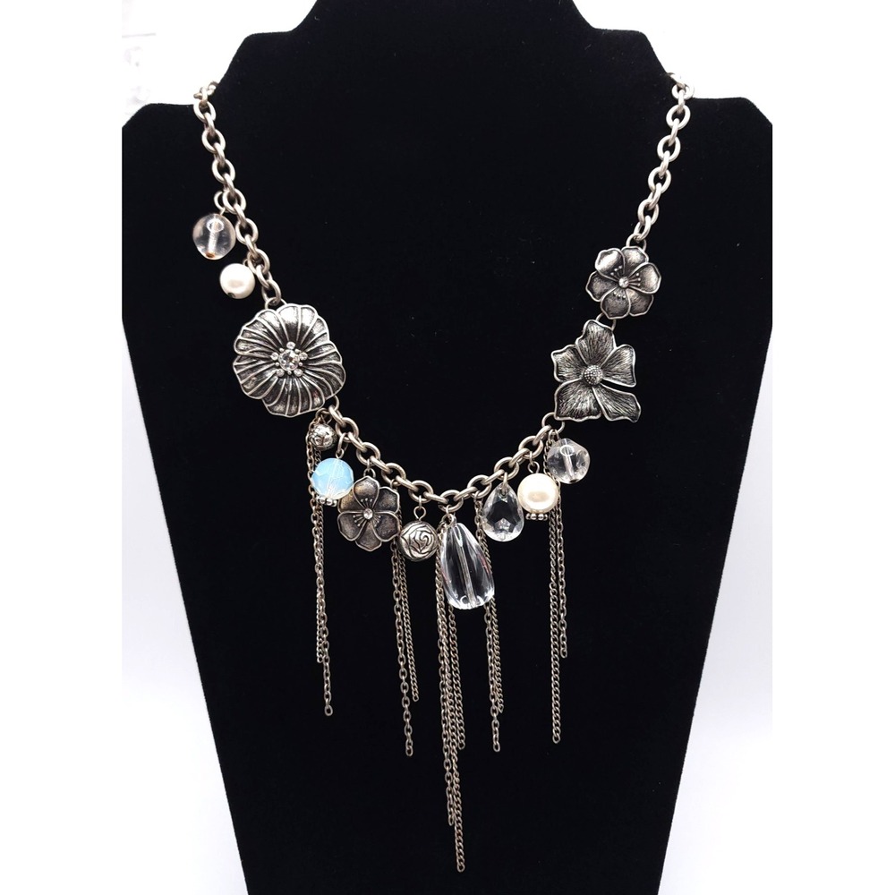 YCLM Floral Fringe‎ Statement Necklace